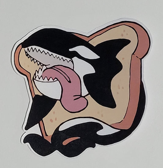 Whale in Slice of Bread Sticker