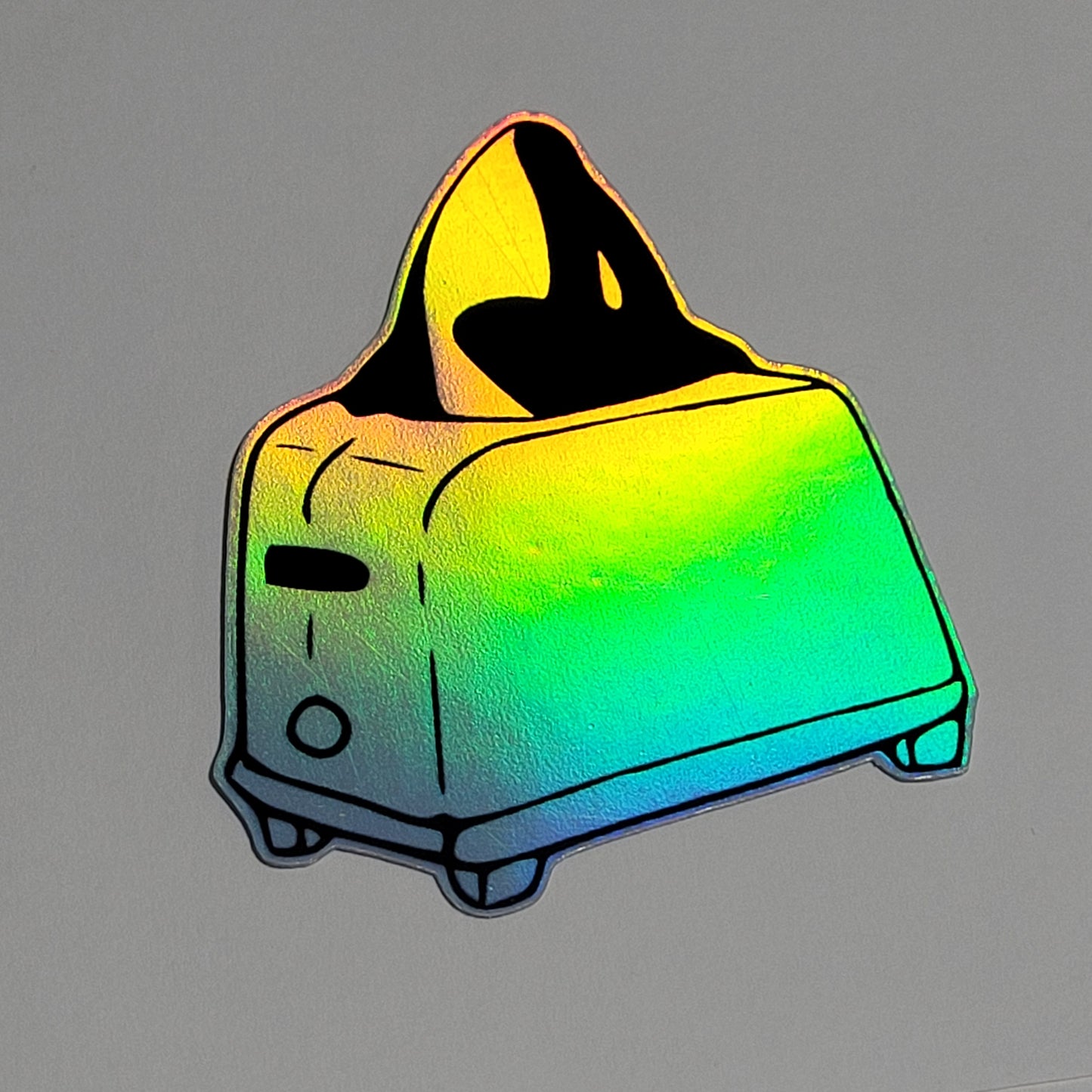 Whale Toaster Sticker (Holographic)