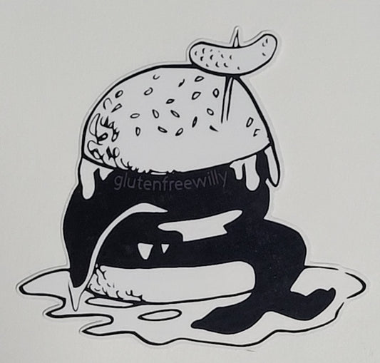 Whale Burger Sticker